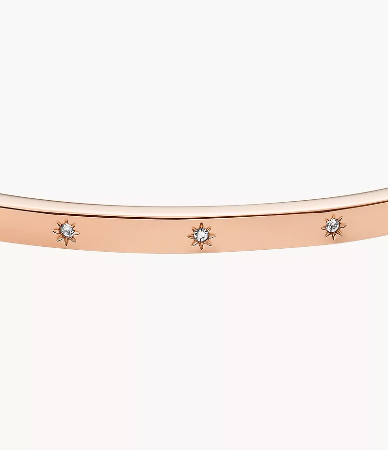 Sadie Shine Bright Rose Gold-Tone Stainless Steel Bangle Bracelet