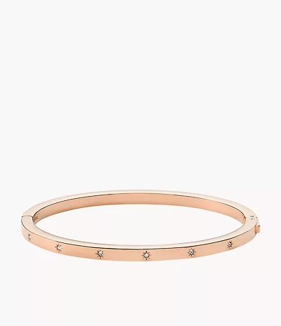 Sadie Shine Bright Rose Gold-Tone Stainless Steel Bangle Bracelet