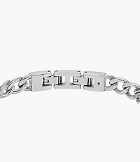 Machine Knurled Texture Stainless Steel Chain Bracelet
