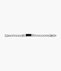 Machine Knurled Texture Stainless Steel Chain Bracelet