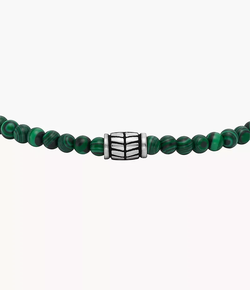 Everett Reconstituted Malachite Beaded Bracelet