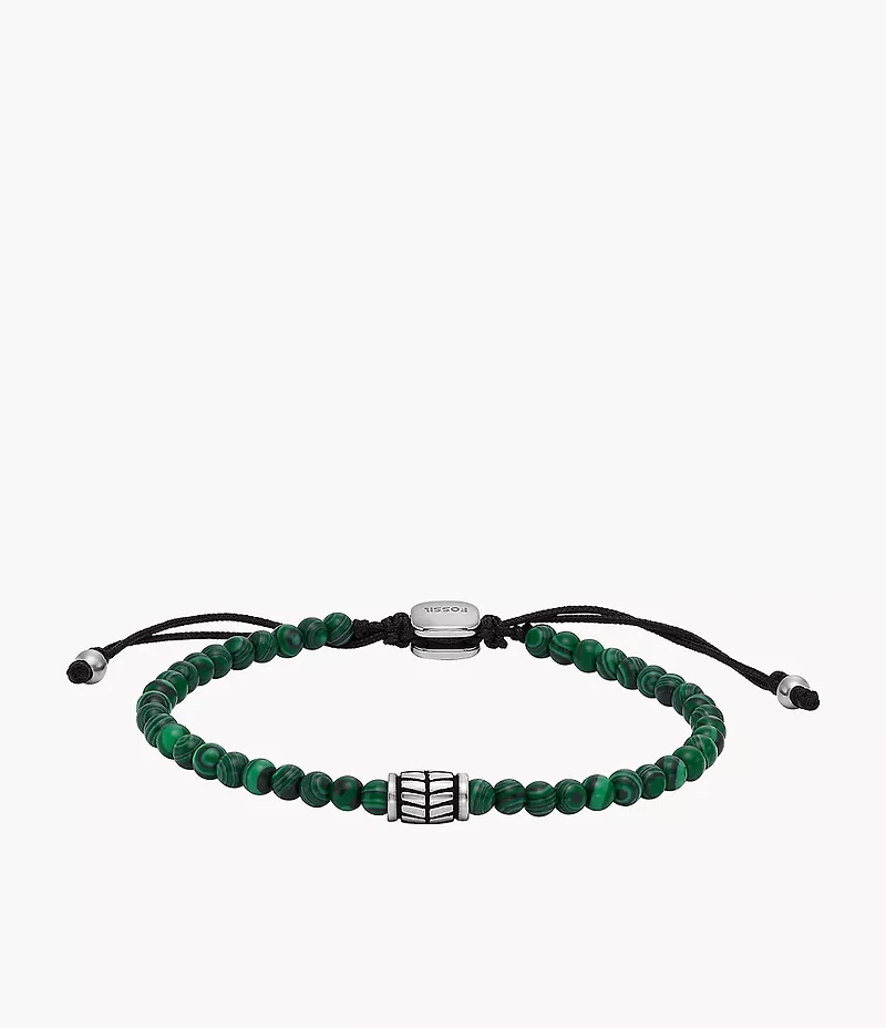 Everett Reconstituted Malachite Beaded Bracelet