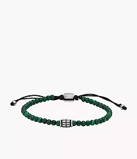 Everett Reconstituted Malachite Beaded Bracelet