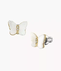 Sutton Radiant Wings White Mother-of-Pearl Stud Butterfly Earrings