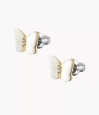Sutton Radiant Wings White Mother-of-Pearl Stud Butterfly Earrings
