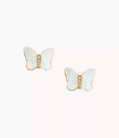 Sutton Radiant Wings White Mother-of-Pearl Stud Butterfly Earrings