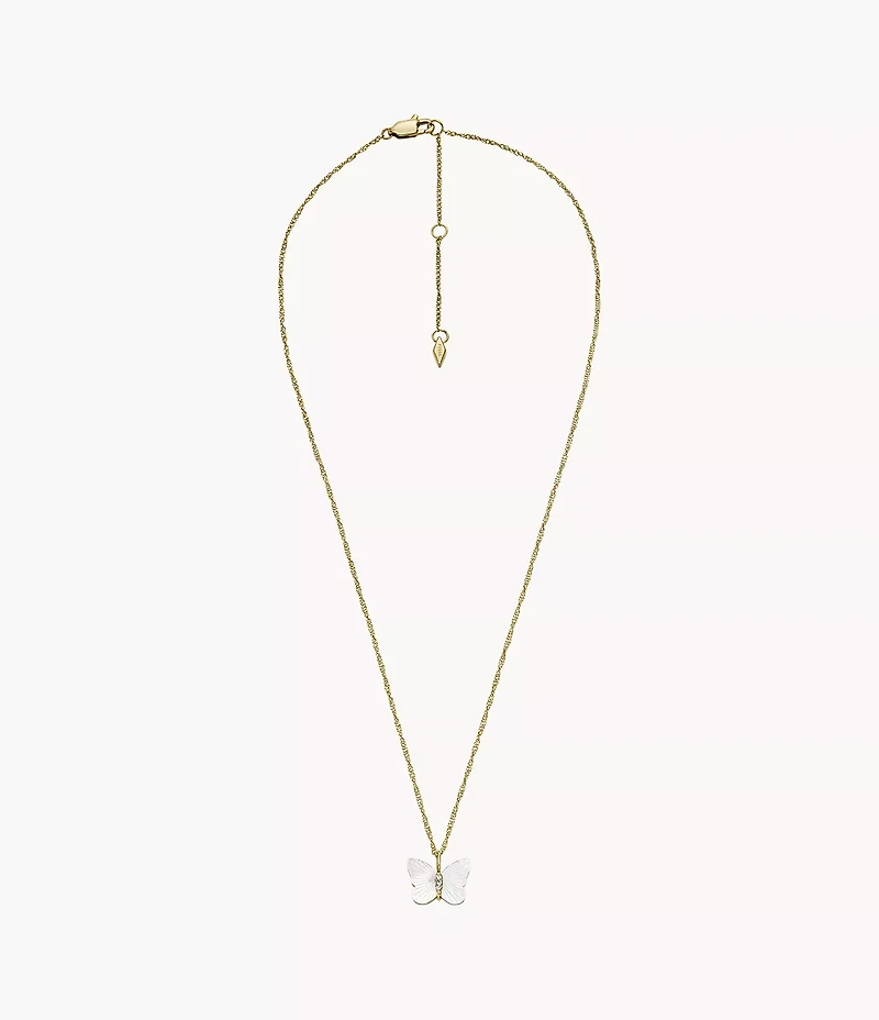 Sutton Radiant Wings White Mother-of-Pearl Butterfly Chain Necklace