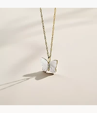 Sutton Radiant Wings White Mother-of-Pearl Butterfly Chain Necklace