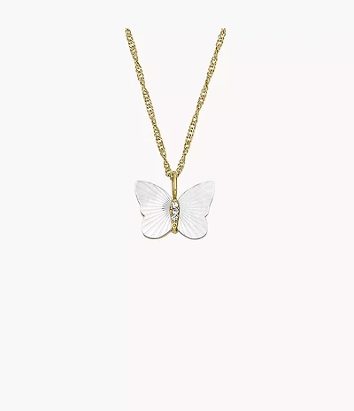 Sutton Radiant Wings White Mother-of-Pearl Butterfly Chain Necklace