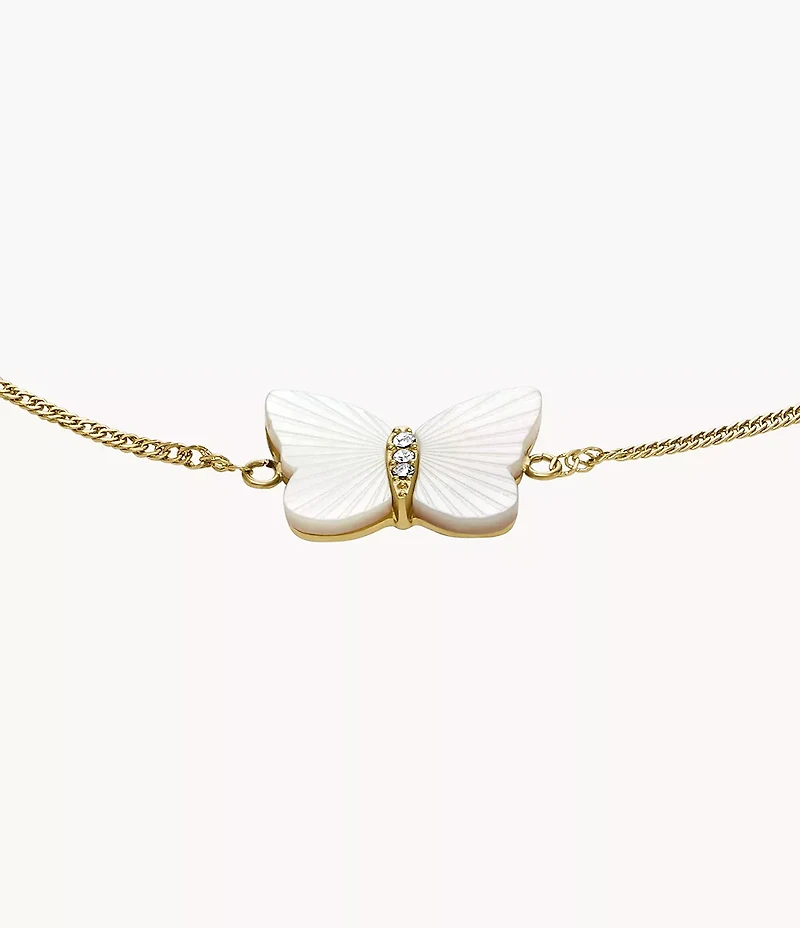 Sutton Radiant Wings White Mother-of-Pearl Butterfly Chain Bracelet