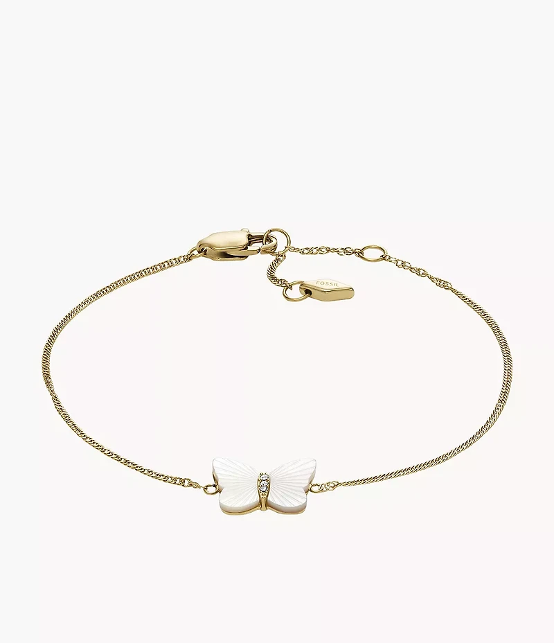 Sutton Radiant Wings White Mother-of-Pearl Butterfly Chain Bracelet