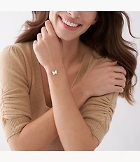 Sutton Radiant Wings White Mother-of-Pearl Butterfly Chain Bracelet