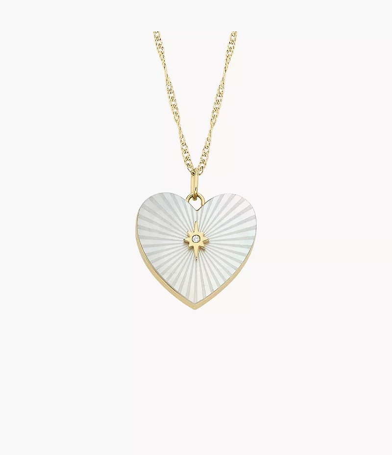 Sutton Locket Collection White Mother-of-Pearl Chain Heart Necklace