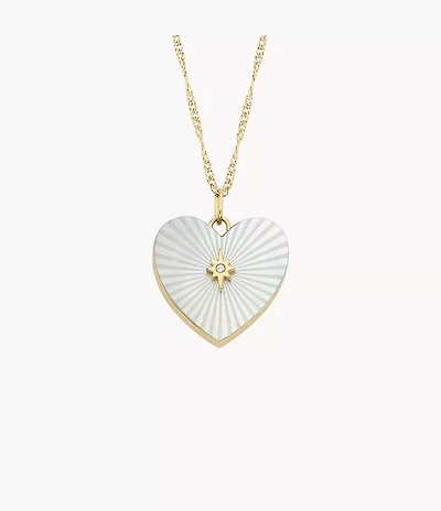 Sutton Locket Collection White Mother-of-Pearl Chain Heart Necklace