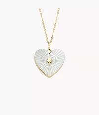 Sutton Locket Collection White Mother-of-Pearl Chain Heart Necklace