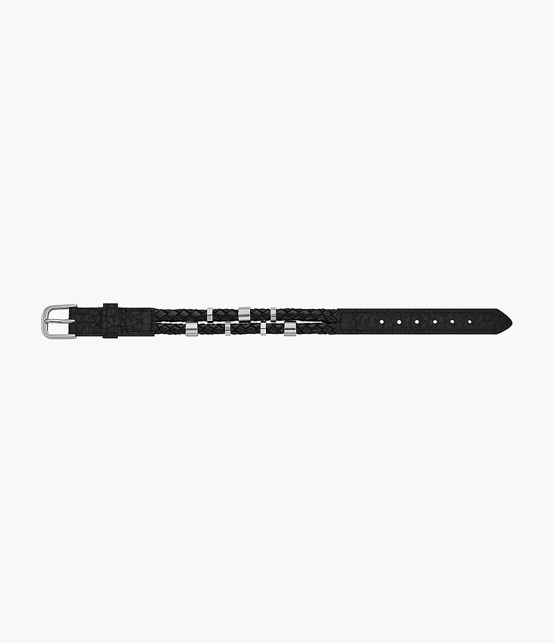 Bronson Leather Essentials Black Leather Strap Bracelet