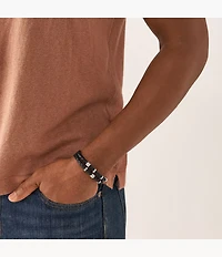 Leather Essentials Black Leather Strap Bracelet