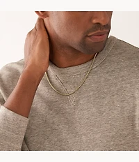 Ellis Core Chains Gold-Tone Stainless Steel Chain Necklace