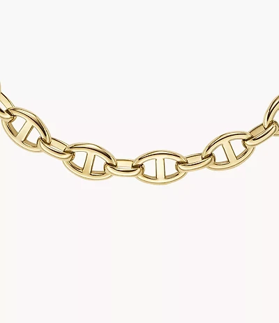 Heritage D-Link Gold-Tone Stainless Steel Anchor Chain Necklace