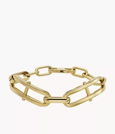 Heritage D-Link Gold-Tone Stainless Steel Chain Bracelet