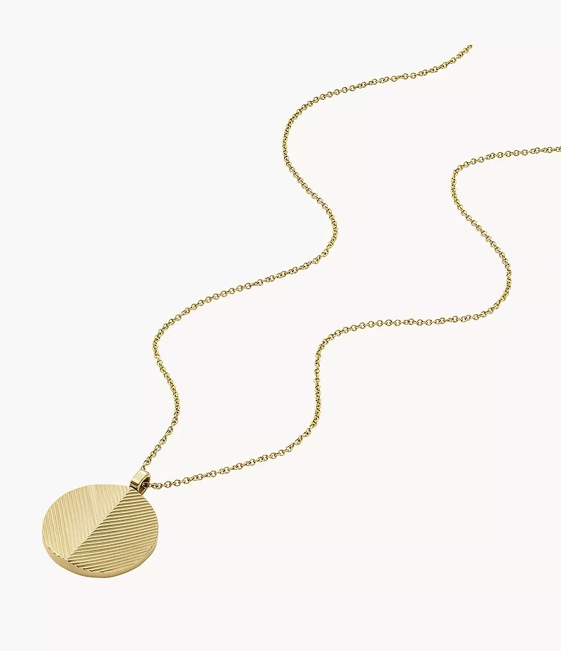 Harlow Linear Texture Gold-Tone Stainless Steel Chain Necklace