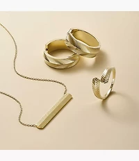 Harlow Linear Texture Gold-Tone Stainless Steel Wrap Ring