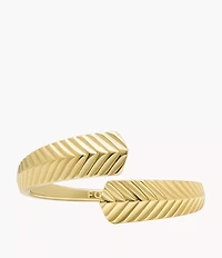 Harlow Linear Texture Gold-Tone Stainless Steel Wrap Ring