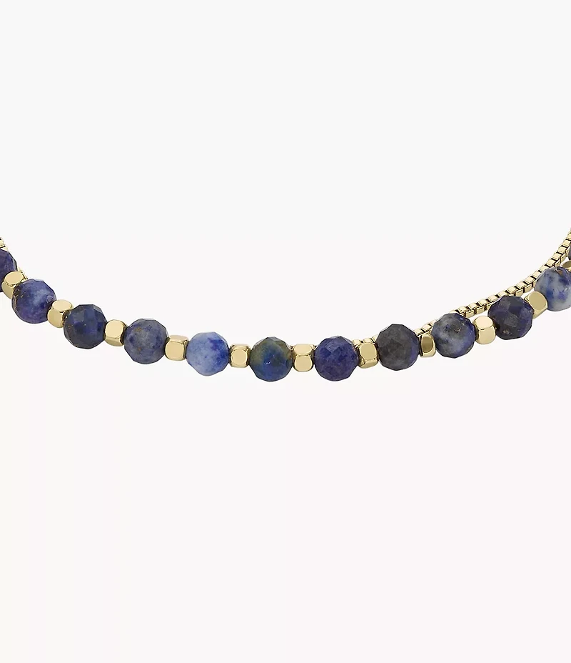 All Stacked Up Reconstituted Blue Lapis Beaded Bracelet