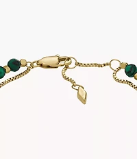 All Stacked Up Reconstituted Green Malachite Beaded Bracelet