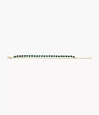 All Stacked Up Reconstituted Green Malachite Beaded Bracelet
