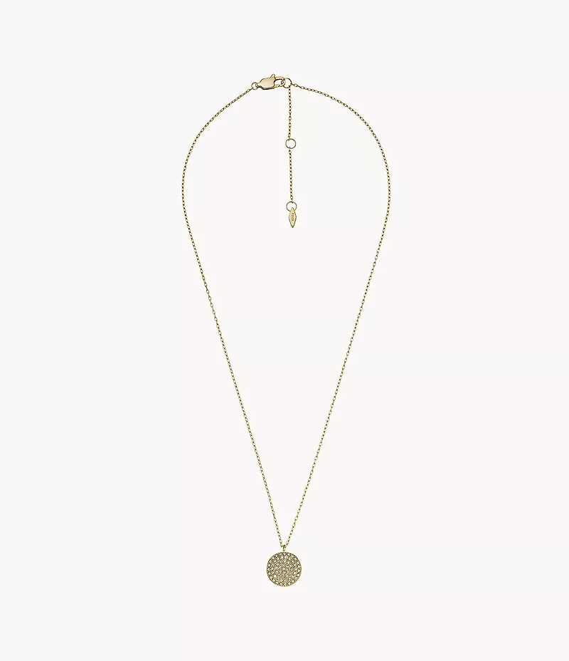 Ellis Glitz Disc Gold-Tone Stainless Steel Chain Necklace