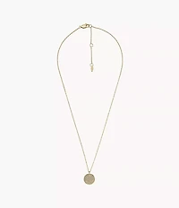 Ellis Glitz Disc Gold-Tone Stainless Steel Chain Necklace