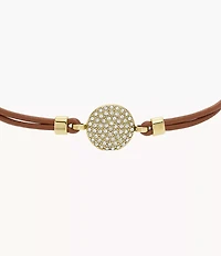 Ellis Glitz Disc Medium Brown Leather Components Bracelet