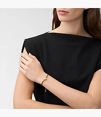 Ellis Glitz Disc Medium Brown Leather Components Bracelet