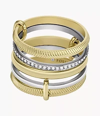Harlow Linear Texture Two-Tone Stainless Steel Prestack Ring