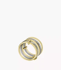 Harlow Linear Texture Two-Tone Stainless Steel Prestack Ring