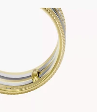 Harlow Linear Texture Two-Tone Stainless Steel Prestack Ring