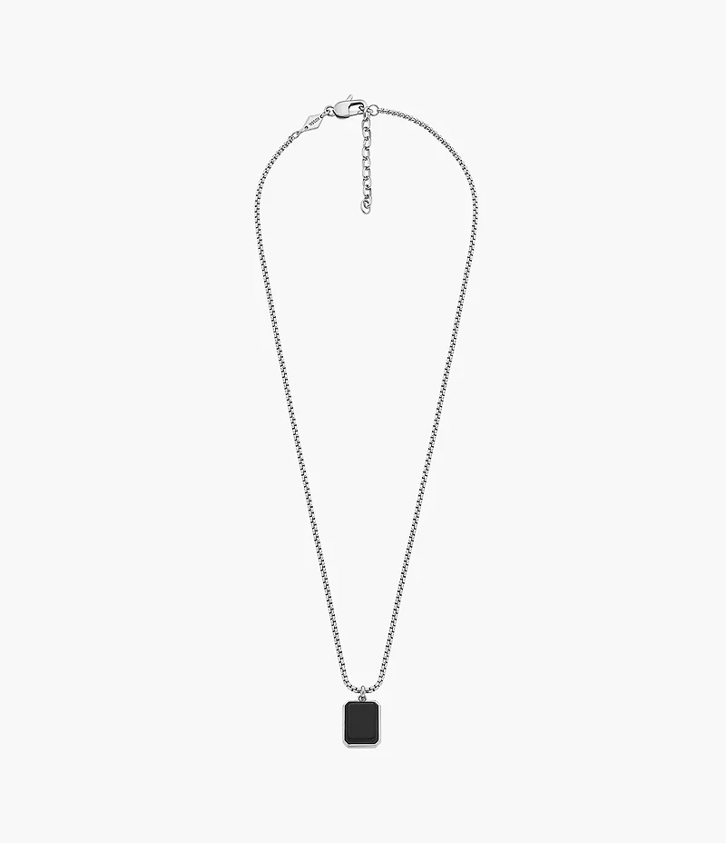 Carraway All Stacked Up Black Agate Pendant Necklace