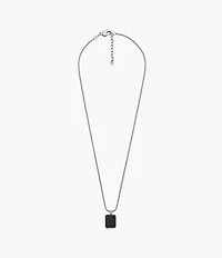 Carraway All Stacked Up Black Agate Pendant Necklace