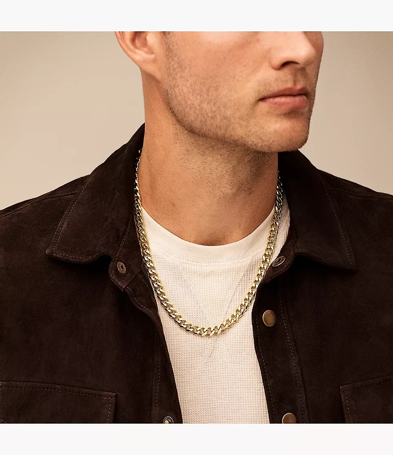 Ellis Core Chains Gold-Tone Stainless Steel Chain Necklace