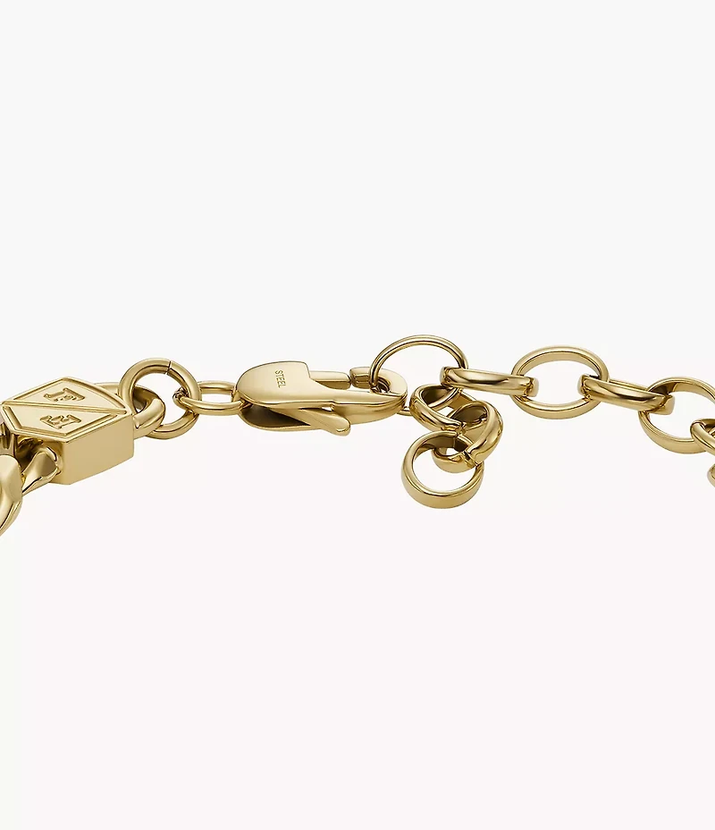 Ellis Core Chains Gold-Tone Stainless Steel Chain Bracelet