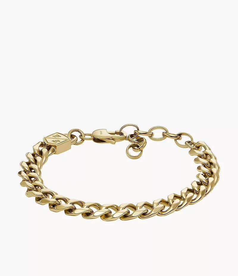 Ellis Core Chains Gold-Tone Stainless Steel Chain Bracelet