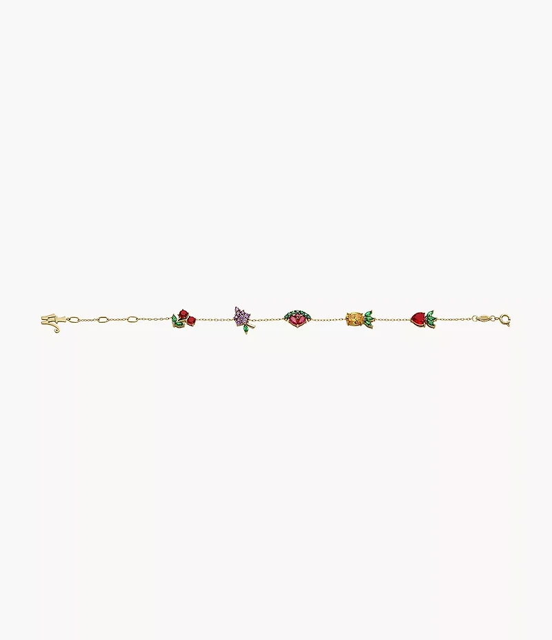 Willy Wonka™ x Fossil Special Edition Gold-Tone Stainless Steel Station Bracelet