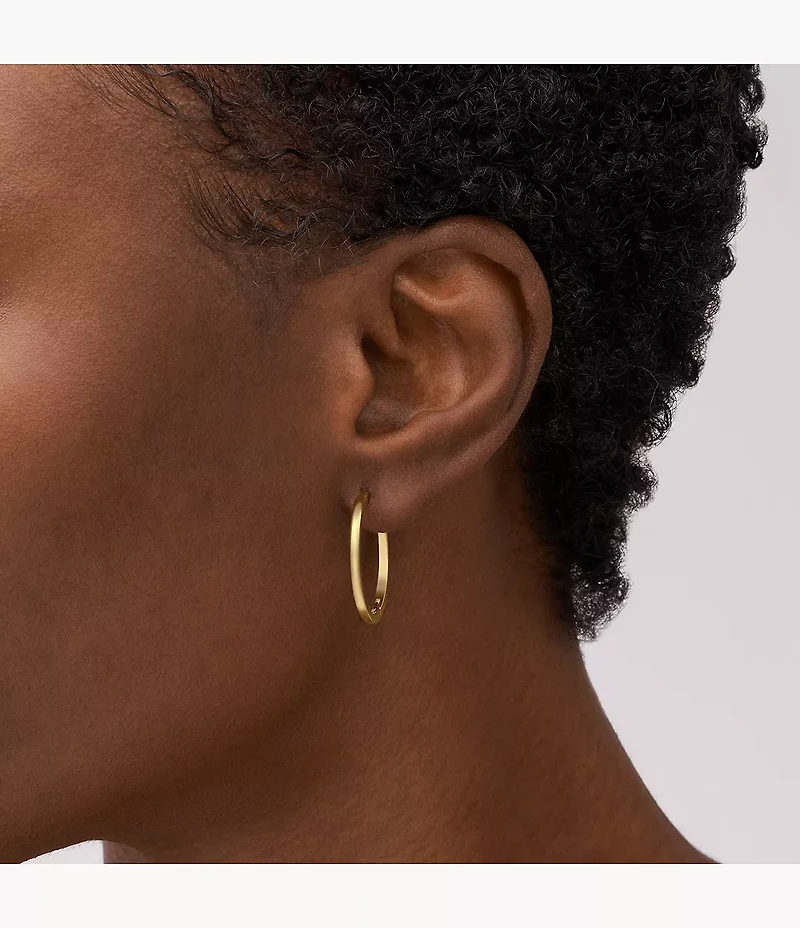 Ellis Essentials Gold-Tone Stainless Steel Hoop Earrings