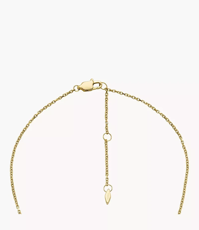 Harlow Linear Texture Heart Gold-Tone Stainless Steel Pendant Necklace