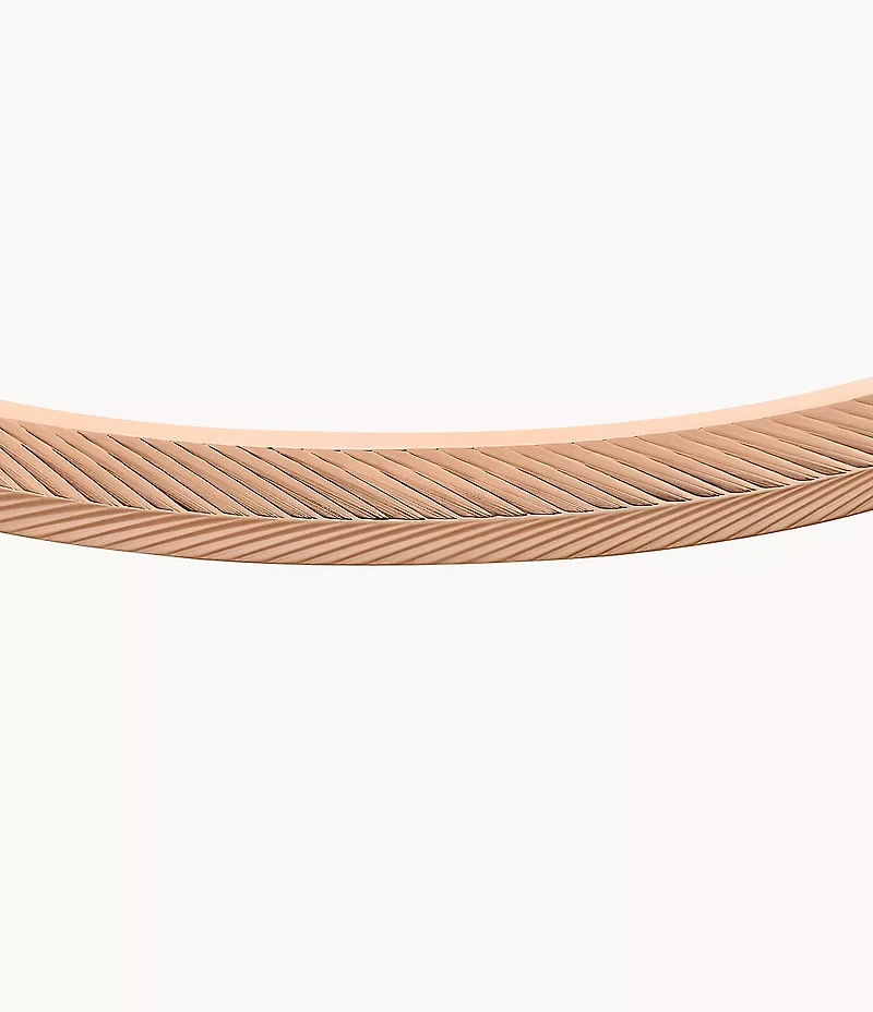 Harlow Linear Texture Rose Gold-Tone Stainless Steel Cuff Bracelet