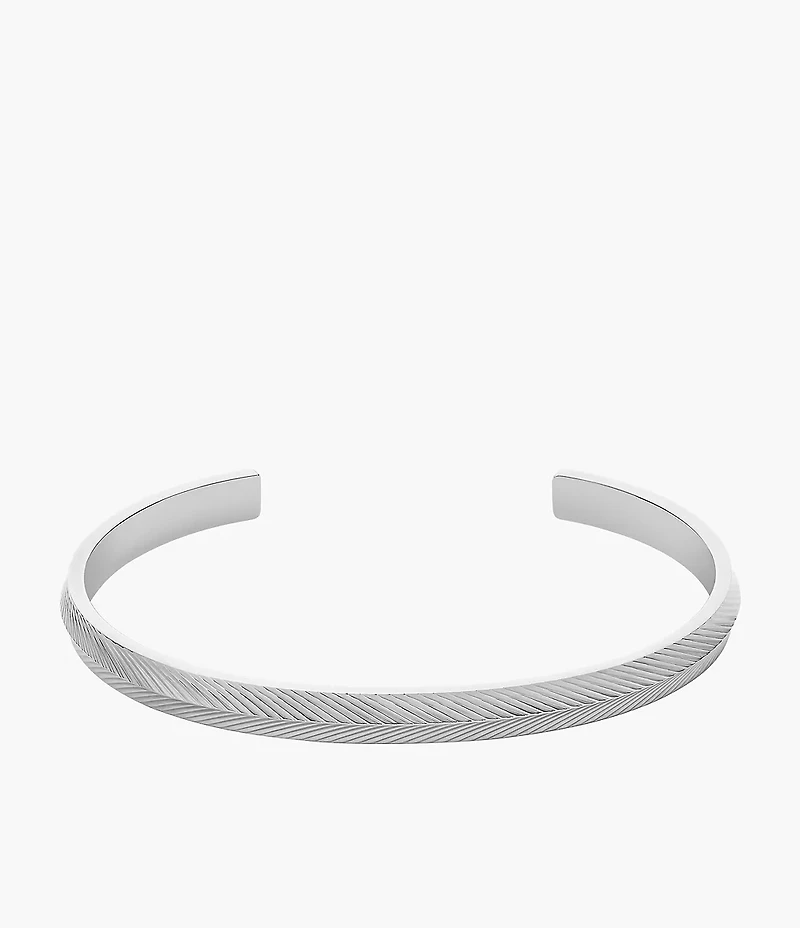 Harlow Linear Texture Stainless Steel Cuff Bracelet