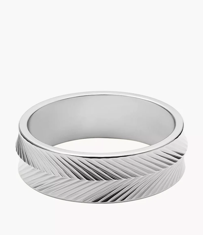 Harlow Linear Texture Stainless Steel Band Ring