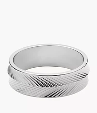 Harlow Linear Texture Stainless Steel Band Ring