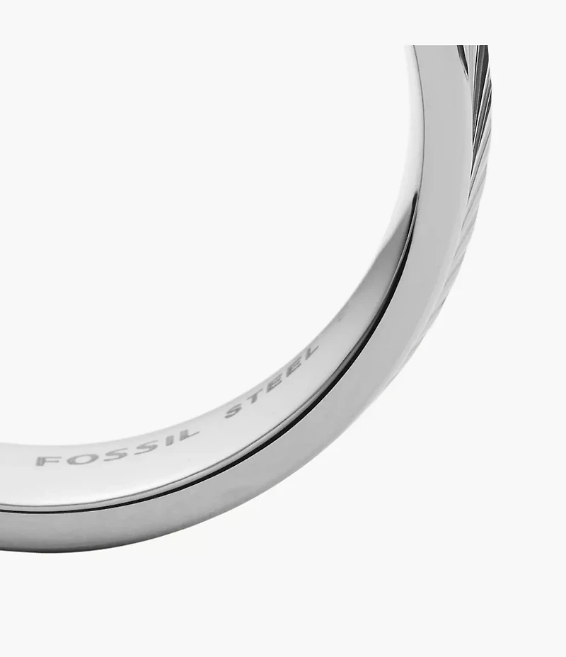 Harlow Linear Texture Stainless Steel Band Ring